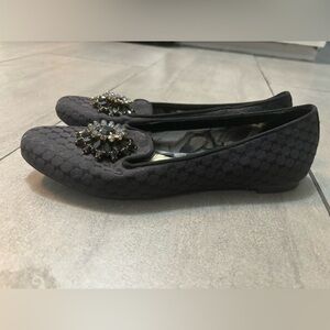Ted Baker London Black Quilted Embellished Flats